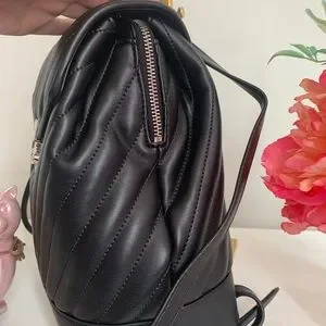 Michael Kors Rose Medium Chain Quilted Backpack Black MICHAEL KORS ROSE CHAIN BACKPACK BLACK MEDIUM QUILTED VEGAN  main image 2